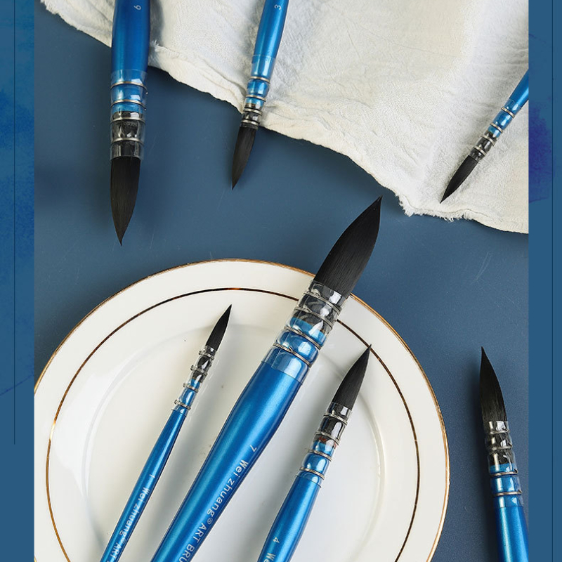 Wei Zhuang พู่กันขนกระรอกสังเคราะห์ พู่กันสีน้ำ พู่กัน MOP พู่กันมัดลวด พู่กันอุ้มน้ำดี พู่กันขนสัตว