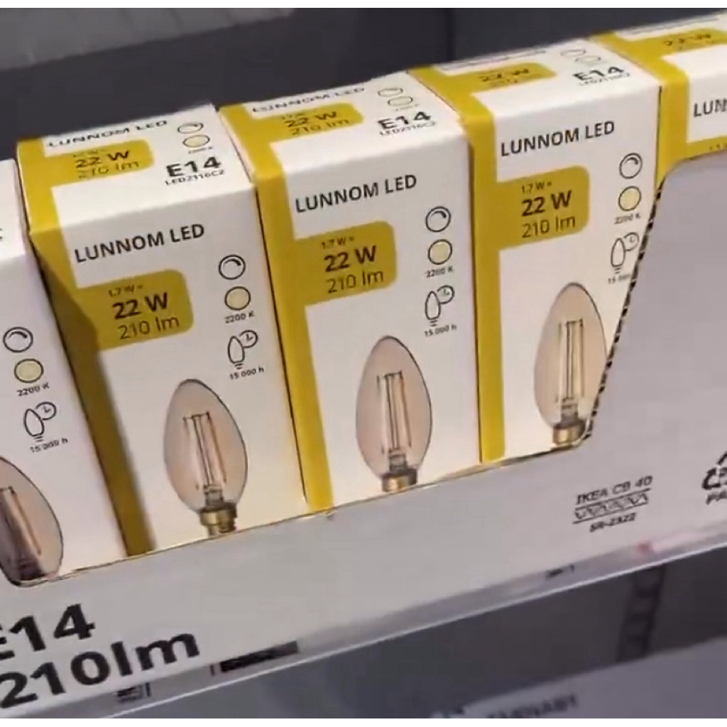 LUNNOM ลุนนอม หลอดไฟ LED E14 210 ลูเมน, หรี่ไฟได้/หลอดจำปา แก้วใสสีน้ำตาล