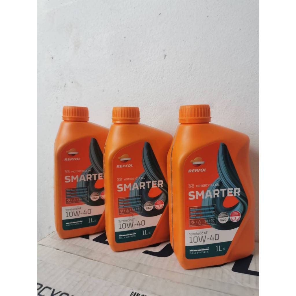 ชุดถ่ายน้ำมันเครื่อง REPSOL SMARTER FULLY SYNTHETIC100% 10W40  3ลิตร ฟรีกรองKAWASAKI Ninja Z300 W650