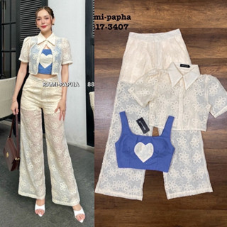 พร้อมส่ง เติม XS ⚡️RM 8817 ชุดเซต3ชิ้น น่ารักมากๆคะ เสื้อคลุ…