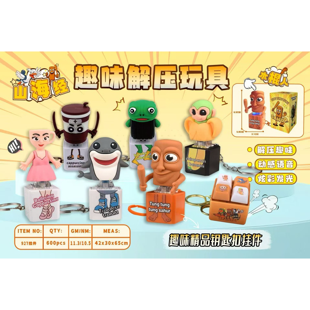 ของเล่นที่มีเสียงมีไฟ Tung Tung Sahur ทุงทุงพวงกุญแจ