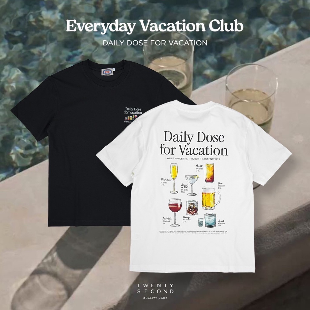 TWENTYSECOND เสื้อยืดแขนสั้นสกรีนลาย รุ่น Everyday Vacation Club ลาย Daily Dose ผ้า Sorona® functional เย็น แห้งไว