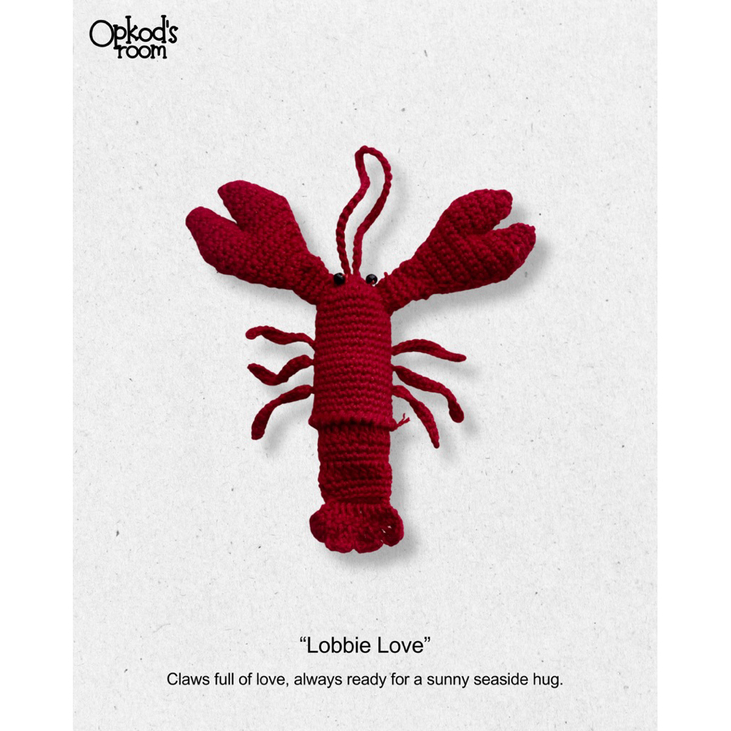 พวงกุญแจไหมพรมถักกุ้ง Lobster🦞
