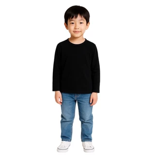 เสื้อคอกลมแขนยาว เด็กหญิง-เด็กชาย 11สี อายุ 1-11 ปี ผ้าคอตตอน ผ้าไม่ขึ้นขุย Long Sleeve T Shirt Kids unisex
