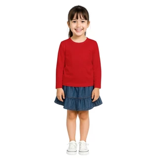 เสื้อคอกลมแขนยาว เด็กหญิง-เด็กชาย 11สี อายุ 1-11 ปี ผ้าคอตตอน ผ้าไม่ขึ้นขุย Long Sleeve T Shirt Kids unisex