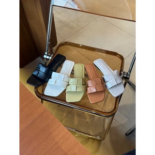 รองเท้าแตะ Allbout.shu รุ่น sarn (สาน) minimal ดีเทลหน้าสาน เรียบสวย everyday shoes พื้นนุ่มฟู ( size 36-45 )