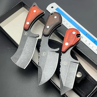 มีด FBIQQ #แท้100% มีดเดินป่า/มีดพกเล็ก Mini Shark + พร้อมซอง / มีดพกพา/ มีดตั้งแคมป์ Stainless steel 420 แข็ง58 HRC