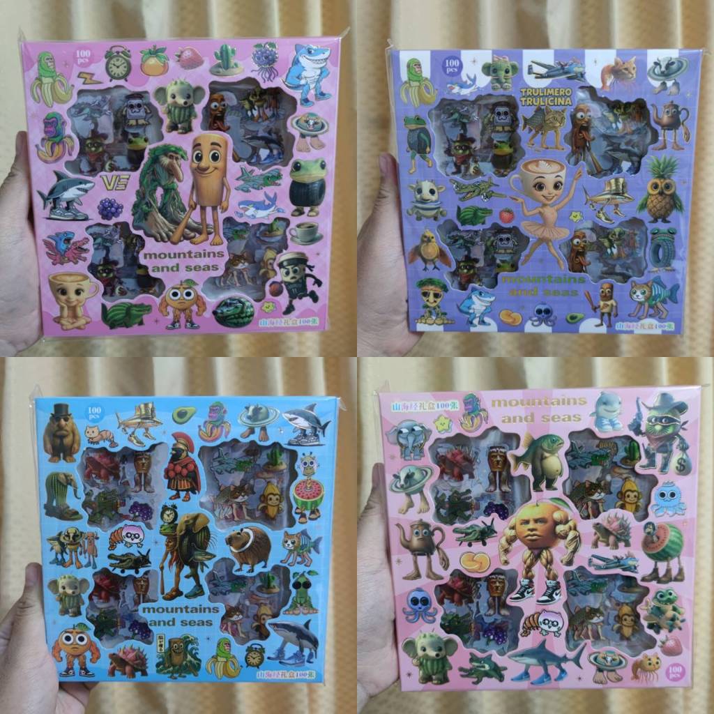 สติ๊กเกอร์ไดคัท Tung Tung Sahur 96 - 100 ชิ้น ลายน่ารักมาก (คละลาย)