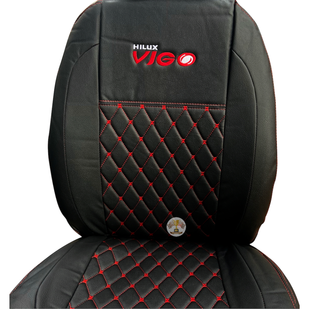 ชุดหุ้มเบาะ VIP 5D TOYOTA VIGO หุ้มเต็ม เข้ารูป ตรงรุ่น[ สีดำ-ด้ายแดง ] หุ้มเบาะ โตโยต้า วีโก้ มีกระเป๋าหลัง ราคา ถูกที่สุด ดีลบีเคเค แกลเลอรีภาพที่ 4