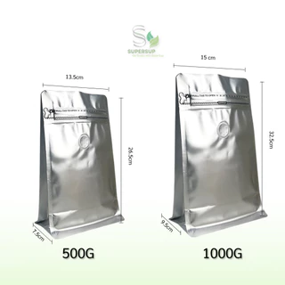 [50ชิ้น] ถุงกาแฟมีวาล์ว ถุงฟอยล์บรรจุเมล็ดกาแฟ Cube Coffee Bag 500g / 1000g ถุงเปล่าแพ็คเกจจิ้งกาแฟ