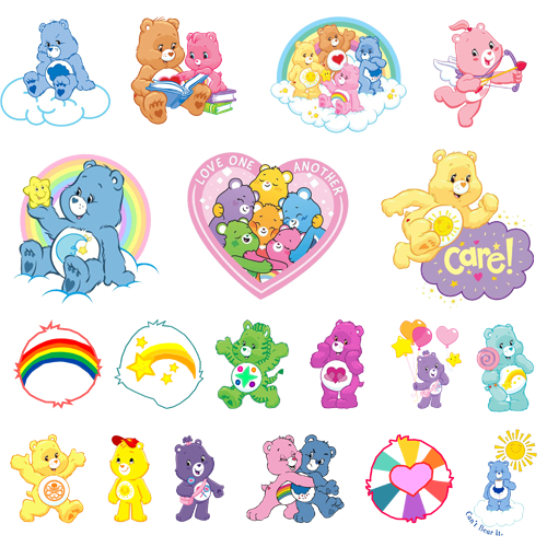 ตัวรีดการ์ตูนสุดฮิตน้องหมี Care  Bears ขนาด 5 CM รีดง่ายแผ่นฟิมล์รีดร้อนติดเสื้อ