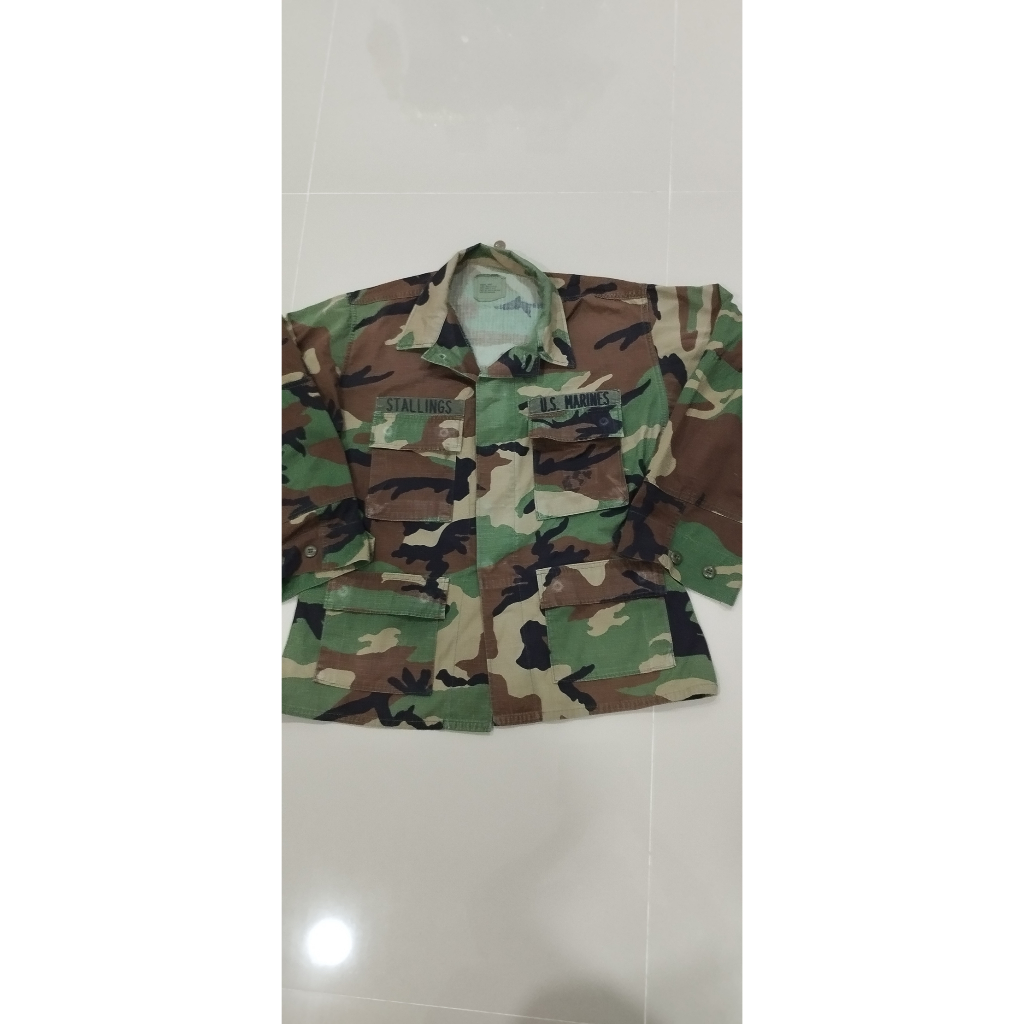 65USMCเสื้อทหารขนาดM-S วัดได้48  รอบอก 46-48  นิ้ว COAT  HOT WEATHER WOODLAND CAMO PATTERN  COMBATลา