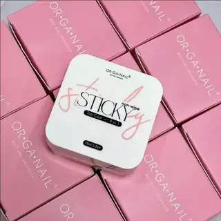 Organail sticky top coat 4in1-*แพคเกตใหม่** ออร์กาเนล สติ๊กกี้ ท็อปโค้ท 4in1 กระปุกชมพู ทำเล็บ