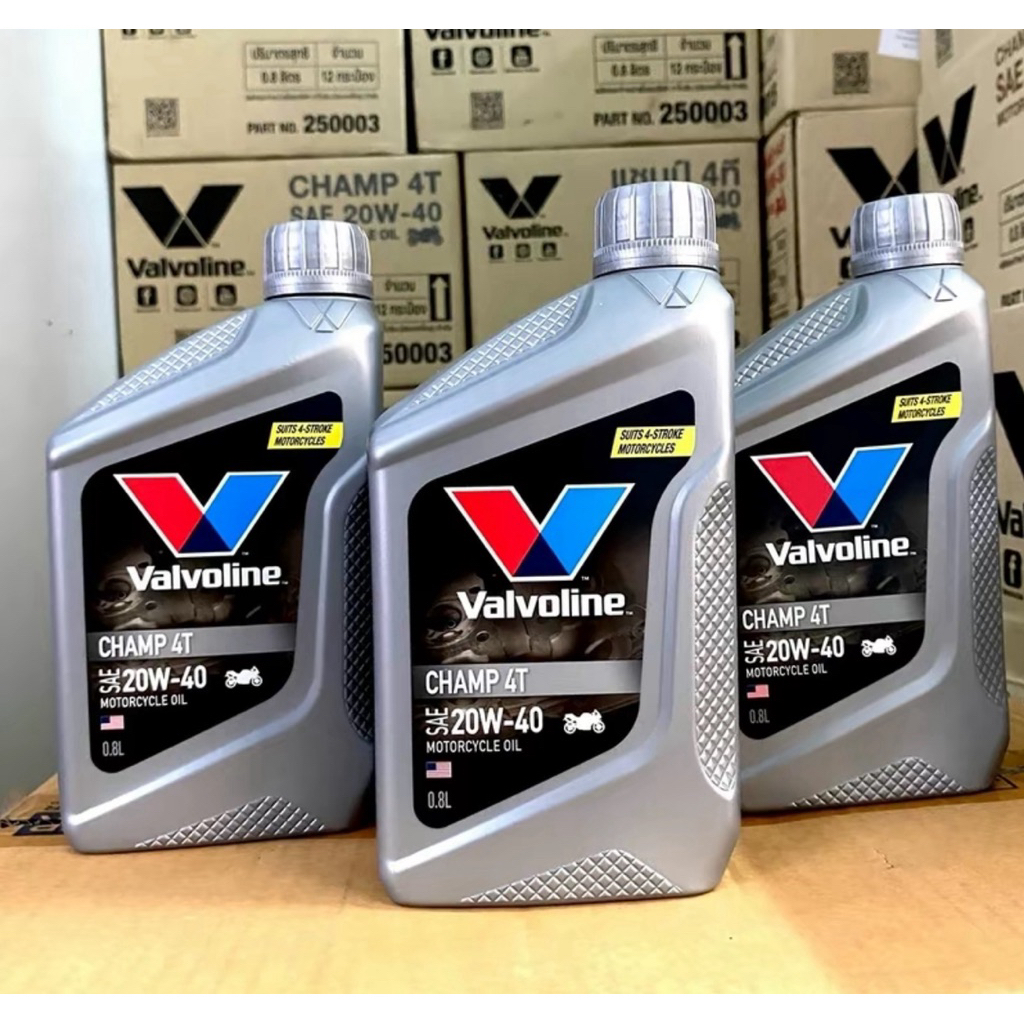 น้ำมันเครื่องมอไซค์ Valvoline Champ 4T SAE 20W-40ขนาด0.8ลิตร