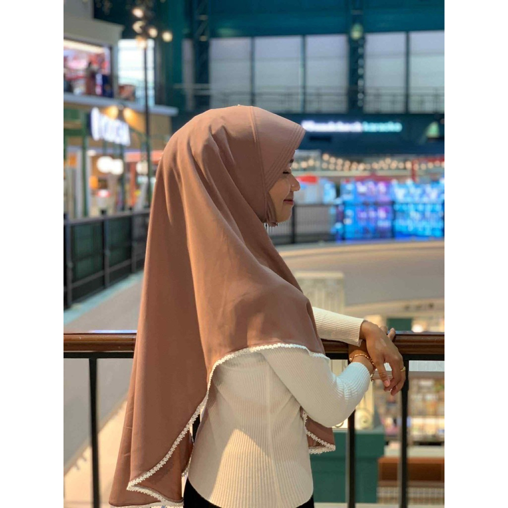 ฮิญาบกุ๊กไก่ปริ๊นลูกไม้ Hijab princess ฮิญาบเว้าข้าง พริ้วด้านหลัง