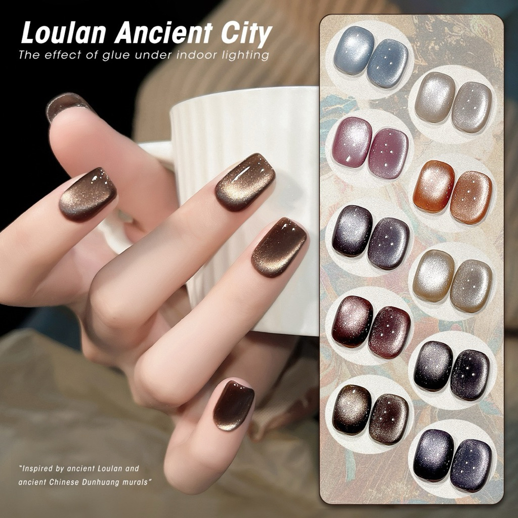 สีทาเล็บเจล ลูกแก้ว แบรนด์ Jillradia โทนสี Loulan Ancient City มี10สีให้เลือก สินค้าพร้อมส่งในไทย