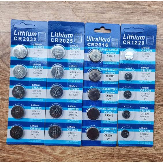 พร้อมส่ง ถ่านไบออส 4แผง 100บ CR2032 CR2025 CR2016 CR1220 1แผง5ก้อน ถ่านเมนบอร์ด รีโมทย์รถ bios อื่นๆ