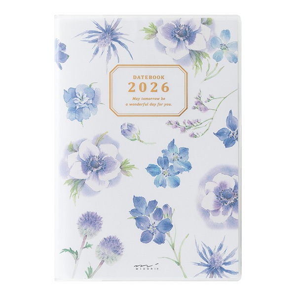 ** SALE ** MIDORI Pocket Diary <B6> Country Time Flower 2026 (D22374006) / ไดอารี ขนาด B6 ลายดอกไม้ตามฤดูกาล ปี 2026
