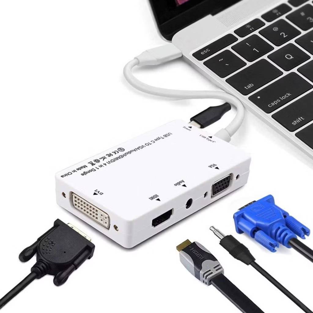 Mini DisplayPort to HDMI DVI VGA Adapter 4 in 1 คุณภาพดี