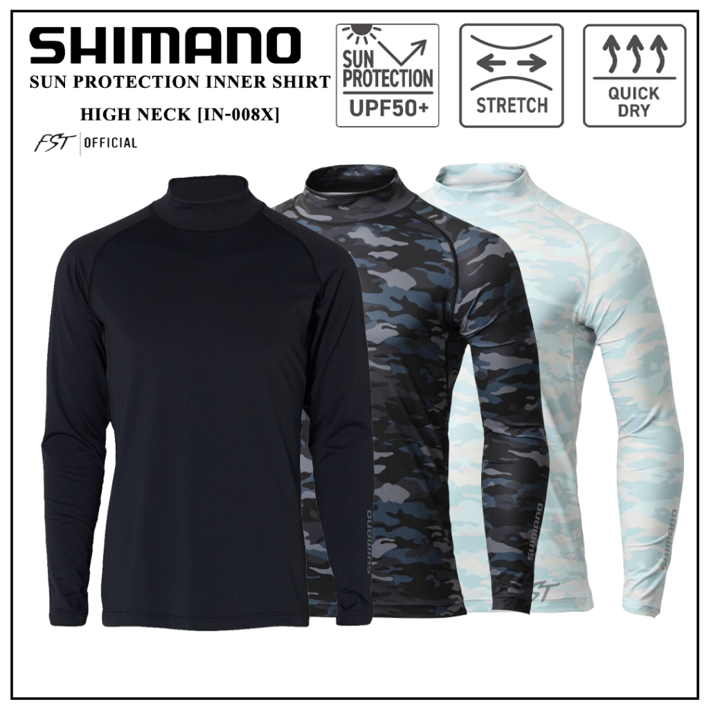 เสื้อตกปลาแขนยาว Shimano - Sun Protection Inner Shirt, High Neck [IN-008X]