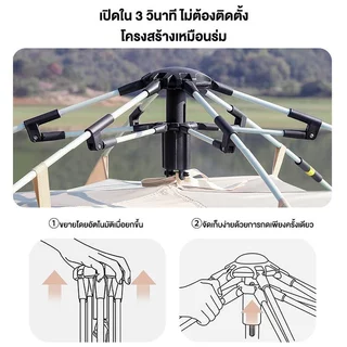 เต็นท์ เต็นท์สนาม เต้นท์แคมปิ้ง เต็นกางอัตโนมัติ สำหรับ 3-4 คน แถมฟรีกระเป๋าและ เดินป่า พับได้ กันฝน ตาข่ายป้องกันแมลง