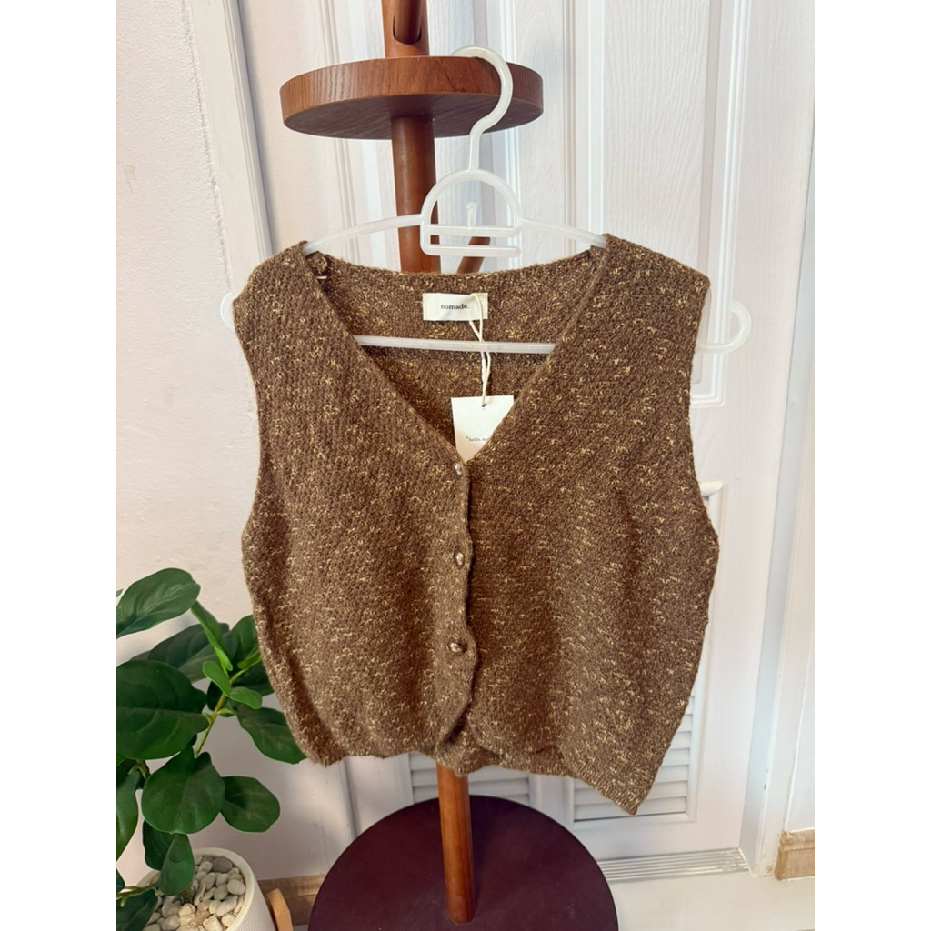 เสื้อเเขนกุด ผ้าไหมพรม แบรนด์ nomade.🍪 ใหม่ป้ายห้อย