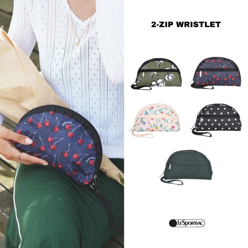 Lesportsac  2-ZIP WRISTLET bag กระเป๋าคลัทช์ กระเป๋าเครื่องสำอางค์ Style 1315 NEW