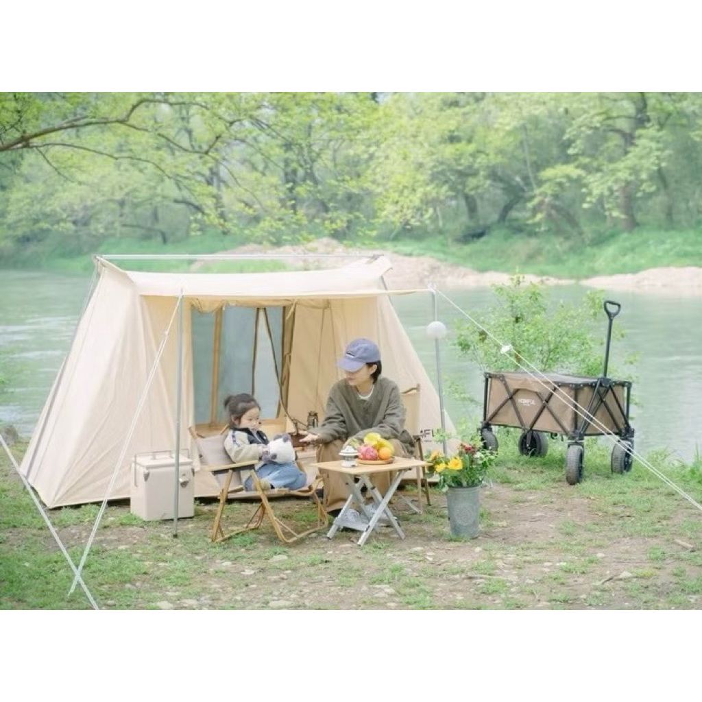 Homful Spring Cotton Canvas Tent TC 3P (เสาอลูมิเนียม) ขนาด8.5 x 6ft. (260x180cm)