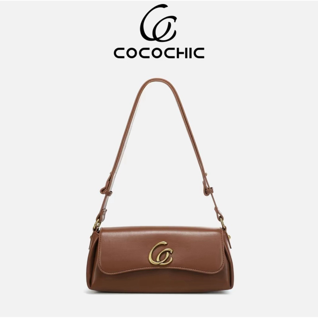 ส่งต่อ COCO CHIC กระเป๋าสะพายคล้องไหล่ สีน้ำตาล เรียบหรูสไตล์วินเทจ เหมาะกับทุกลุค