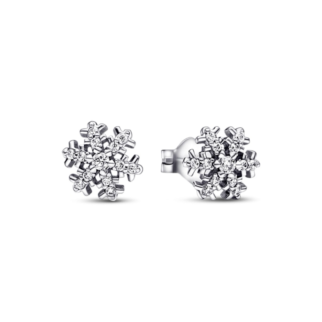 (ของแท้💯 พร้อมส่ง🔥)Pamdora Sparkling Snowflake Stud Earrings แพนโดร่าต่างหูเกล็ดหิมะ