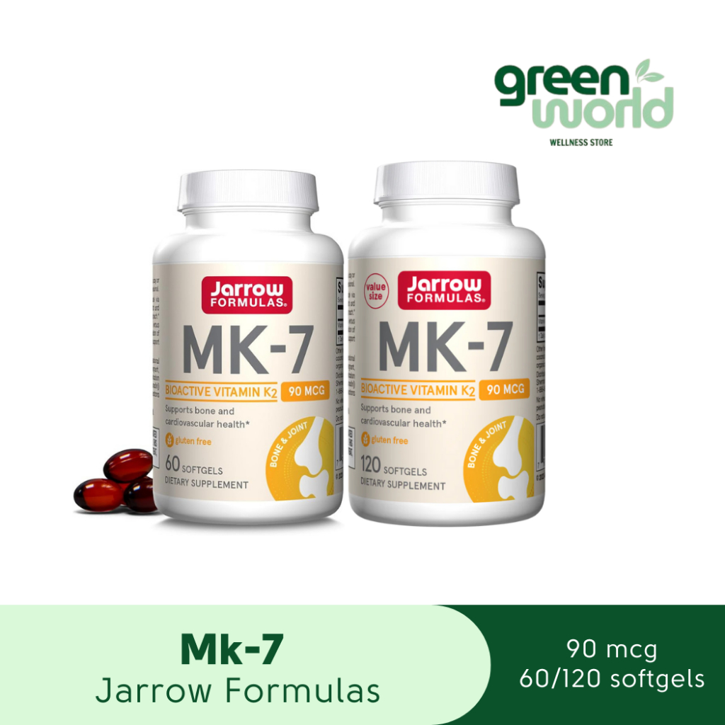 MK-7 -  Jarrow Formulas (90 mcg/60-120 softgels),Bioactive Form of Vitamin K2 วิตามินเค