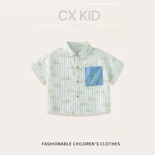 MC095 พร้อมส่ง เสื้อเชิ้ตเด็ก เสื้อแขนสั้นเด็ก ผ้าดี ใส่สบาย เท่และมีสไตล์ สินค้าพร้อมส่ง
