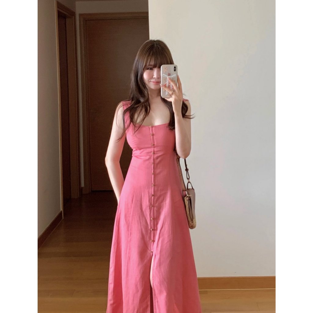 Mogwany  พร้อมส่ง S, // พรี XSM,L // Beth Pink Dress ทรงสวย ใส่เที่ยว ใส่ออกงาน น่ารักมาก เก็บโค้ดหน้ากิจกรรม – โปรปัง