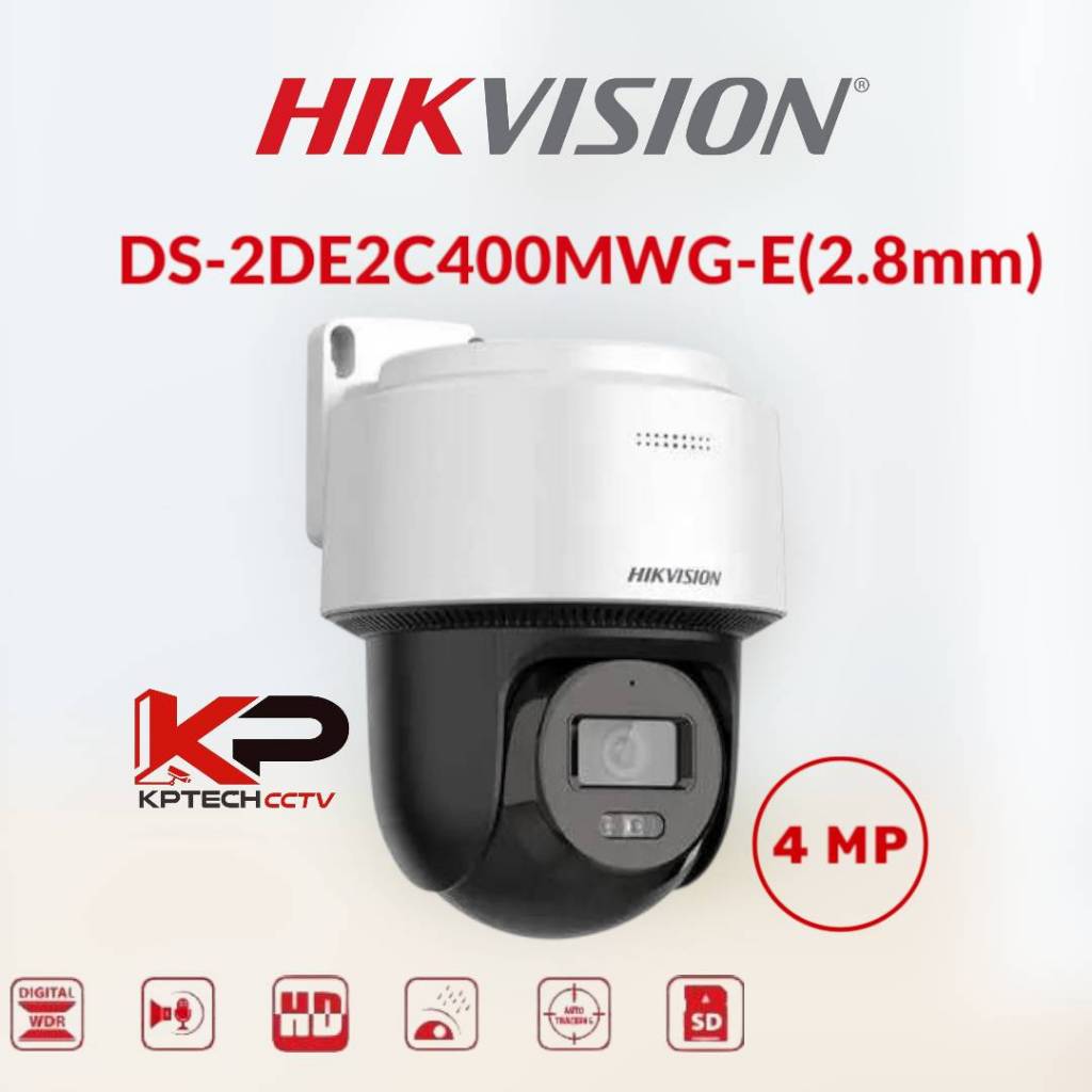 Hikvision DS-2DE2C400MWG-E(2.8mm) 4MP ภาพสี,มีไมค์และลำโพง รองรับ PoE