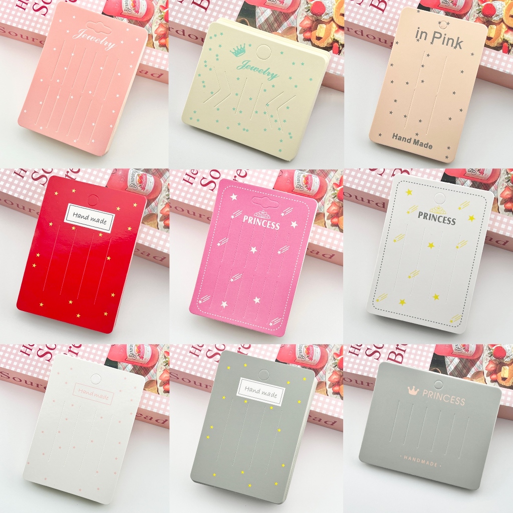 💗พร้อมส่ง💗แป้นกระดาษ ป้ายกระดาษติดกิ๊บ แผงกิ๊บ 50 แผ่น