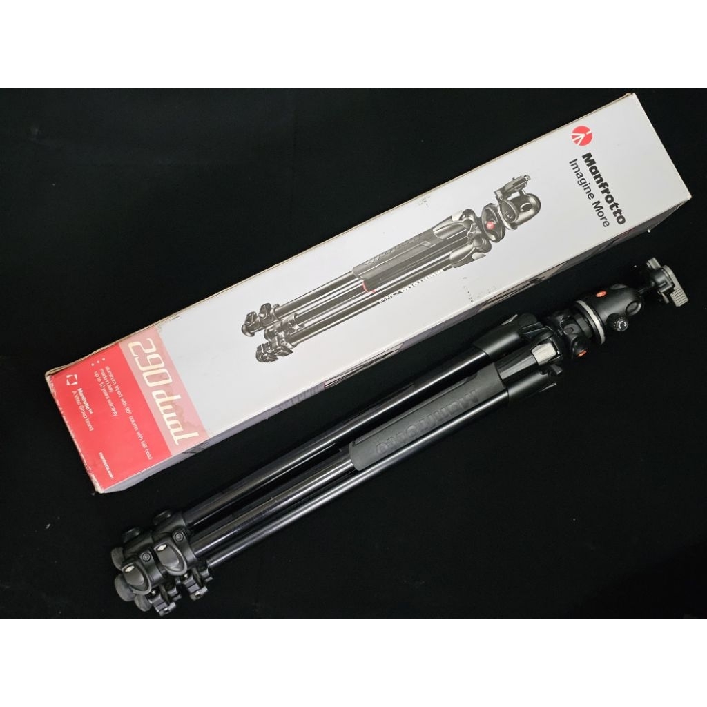 ขาตั้งกล้อง (มือ2) Manfrotto 290 Dual Alu 3-Section Tripod Kit with 496RC2 Ball Head อุปกรณ์ครบกล่อง