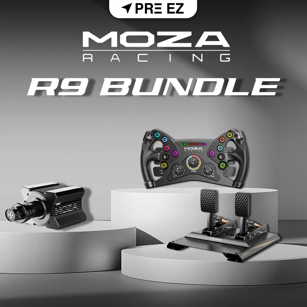 Moza R9 V3 Bundle Set | ชุดพวงมาลัยพร้อมแป้นเหยียบ (รับประกัน 1 ปี)