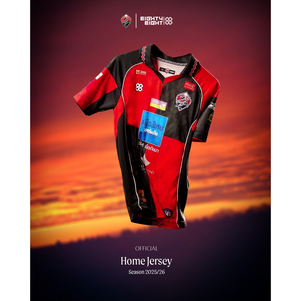 Songkhla FC Home 2025/26 บอลลีกสีแดงดำ