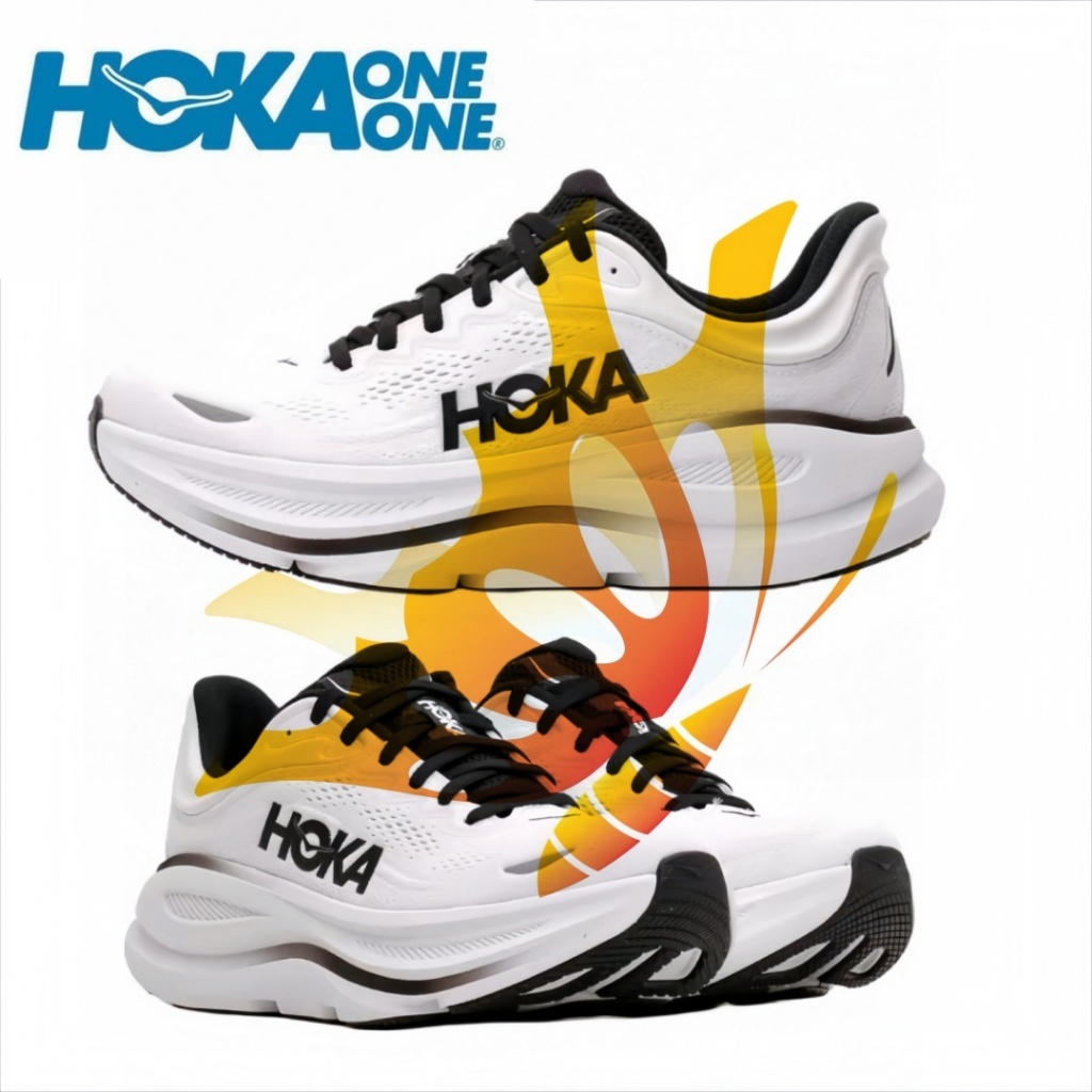HOKA ONE ONE Bondi 9 ขาว - ดำ รองเท้าผ้าใบ รองเท้าวิ่ง รองเท้า ของแท้ 100 %