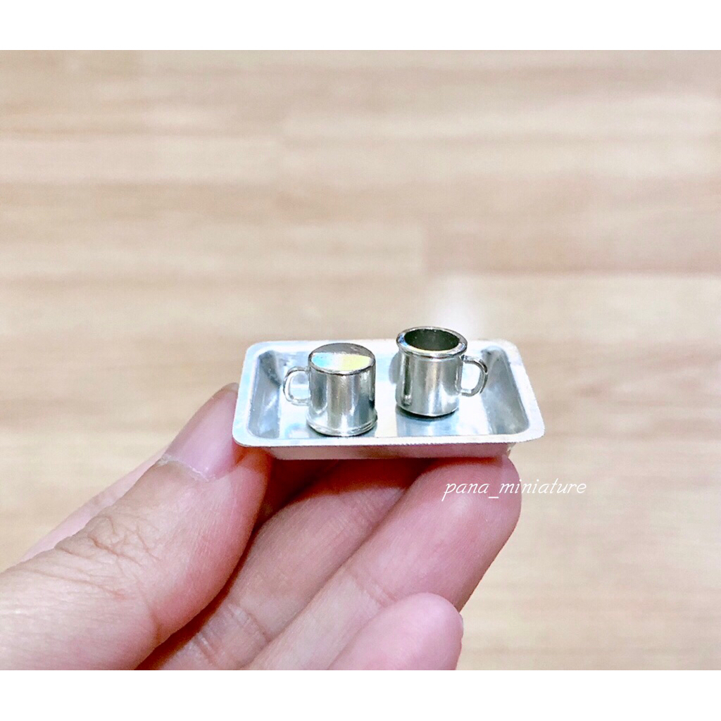แก้วจิ๋ว แก้วโบราณจิ๋ว แก้วสแตนเลสจิ๋ว ขนาด 8 mm. ราคา/ชิ้น ใช้ตกแต่งบ้านหรือเล่นกับตุ๊กตา