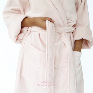 Hiatti. The Daily Robe - Strawberry Milk ชุดคลุมอาบน้ำ 100% Cotton