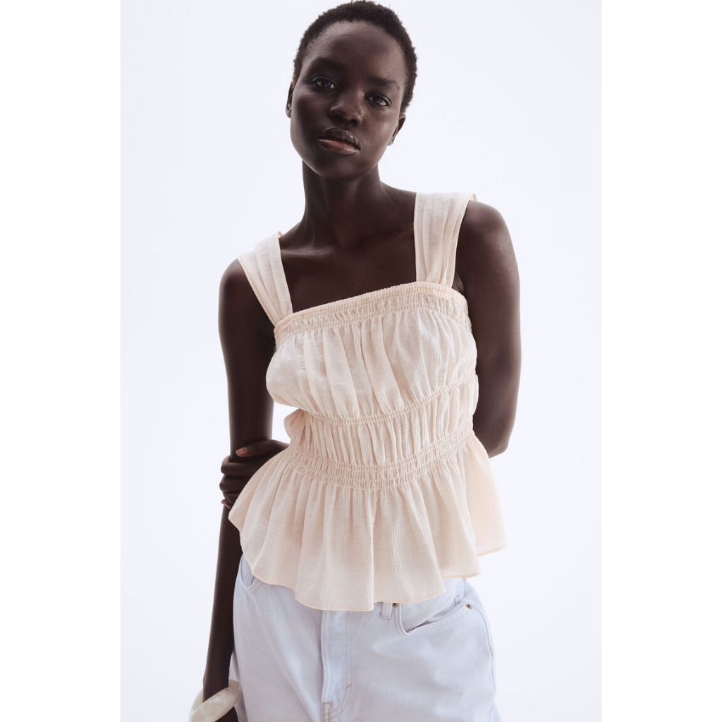 H&M(เอชแอนด์เอ็ม) เสื้อครอปแบบดรอป ผู้หญิง 1288016