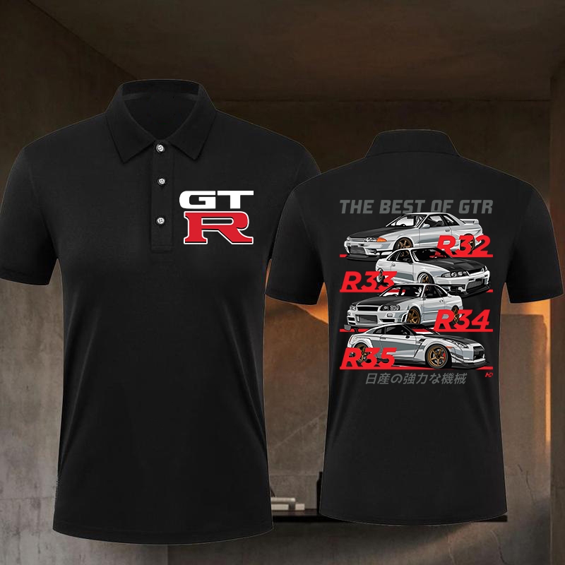 NEW Polo Sports Nissan GTR Nissan Polo Shirt GTR Nismo ระบายอากาศได้ เสื้อโปโล ความสะดวกสบายในการสวมใส่