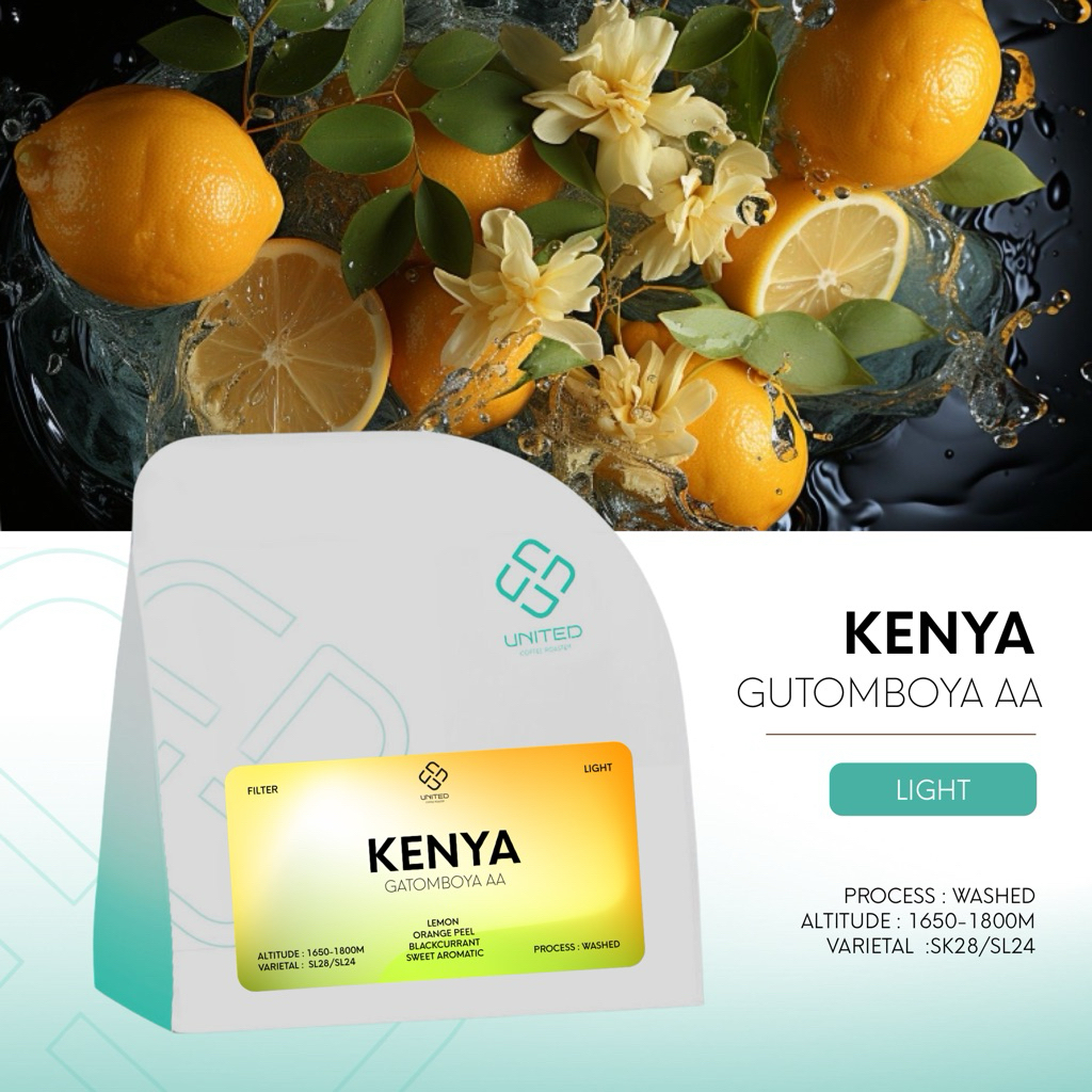 United Coffee Roaster เมล็ดกาแฟเคนย่า คั่วอ่อน (Kenya Gatomboya AA)  Fruity แบบสดชื่น ตามสไตส์เตนย่า