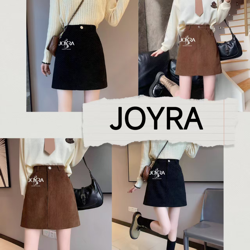 พร้อมส่ง กระโปรงสั้น ทรงเอ ผ้าลูกฟูก มีซับใน แฟชั่นสไตล์ มินิมอล Clothing Women
