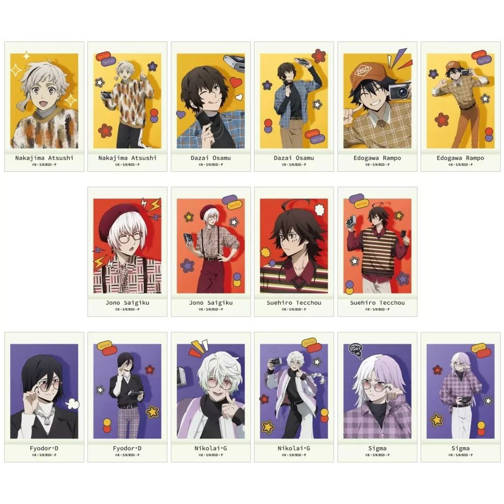 (พร้อมส่ง) bungo stray dogs satuei-kai fea TAKE1~ ver. ซองสุ่มการ์ดอนิเมะบุงโก คณะประพันธกรจรจัด 1ซองจำนวน2ใบ สะสม16แบบ