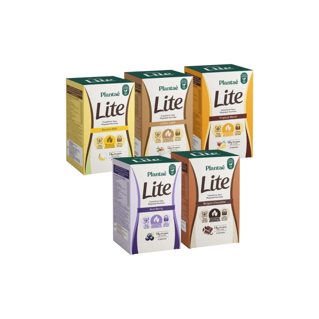 Plantae Lite Protein กล่อง5ซอง โปรตีนพืช คุมหิว  L-Carnitine แอลคาร์นิทีน Plant protein ชาเขียว โปรตีนจากพืช plant based thumbnail 3