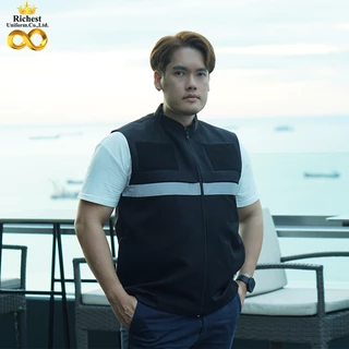 เสื้อกั๊กกรมการปกครอง เสื้อกั๊กอสม. เสื้อกั๊กตำรวจ มีแถบสะท้อนแสงหน้าหลัง งาน 5 กระเป๋า (แถมฟรี อาร์มธงชาติไทย 1 ชิ้น)