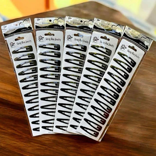 กิ๊ปดำติดผม กิ๊ฟดำแบบแปะ แผง 12 ตัว ยกแพค 12 แผง สินค้าพร้อมส่ง