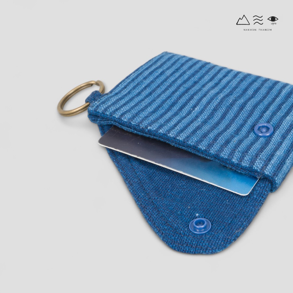 กระเป๋าใส่บัตรผ้าฝ้ายทอมือ คราม - รูปที่ 5